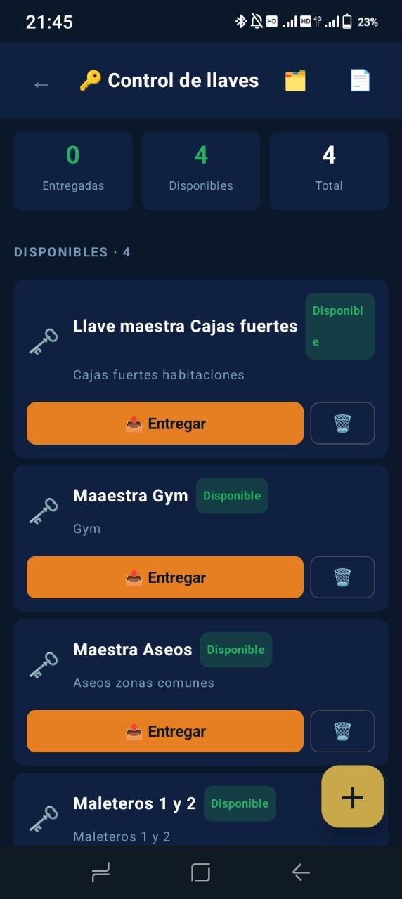 Control de llaves de ARTEMIS HMS